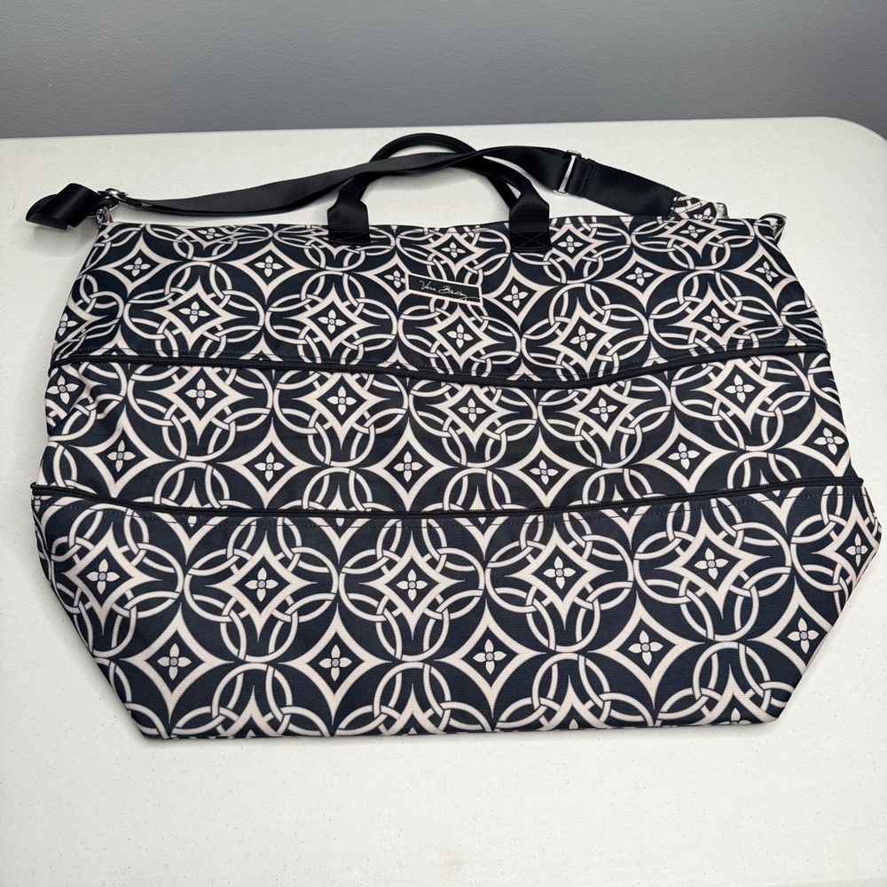 Vera Bradley Concerto Geometric Black and White Travel Bag - Picture 9 of 16
